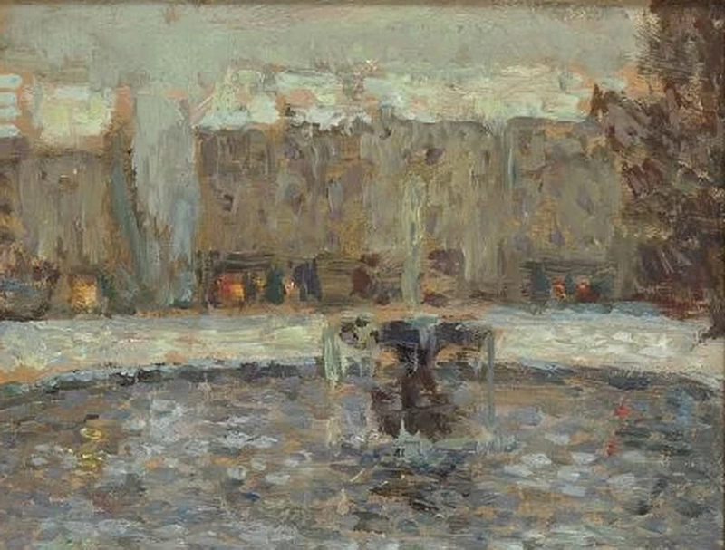 Henri Le Sidaner - Il bacino di Nettuno,Versaille, 1918
